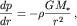 $$\frac{dp}{dr}=-\rho \frac{GM_{*}}{r^{2}}\,,$$